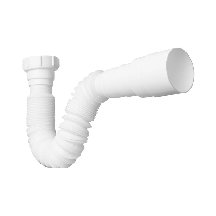 Sifón flexible sencillo nacional blanco marca Boccherini