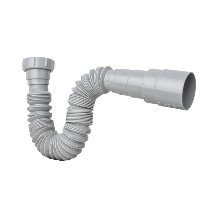 Sifón flexible sencillo nacional gris marca Boccherini