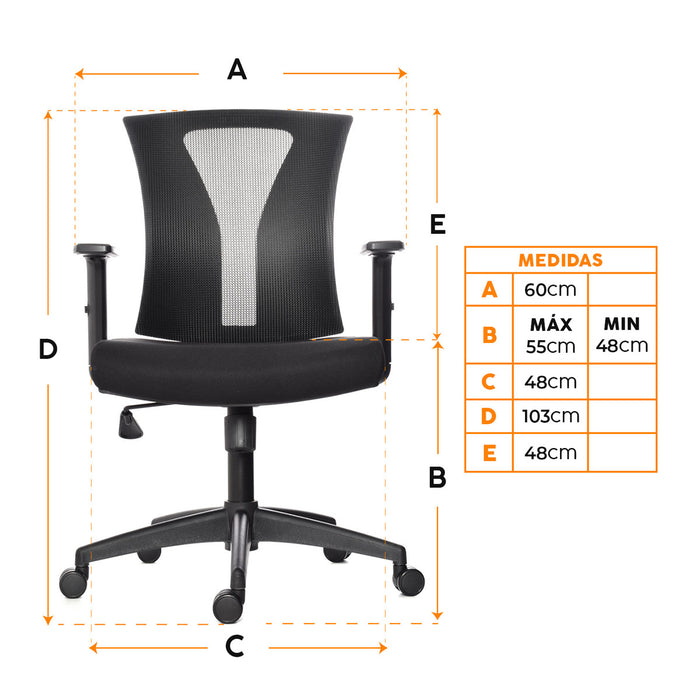 sillaescritorioergonomicanizasslnegromarcabonnoRK522010MPmadecentro5