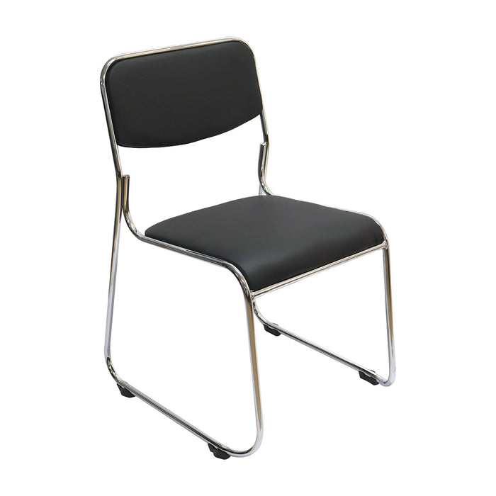 silla interlocutora fija oficina dubai negra cromada oficina escritorio boxbit boxb 3328 mp madecentro