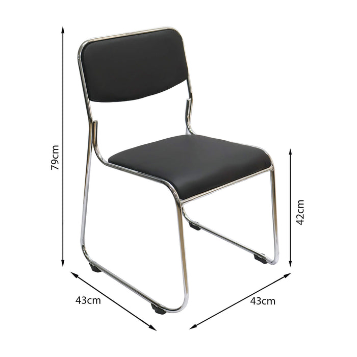 silla interlocutora fija oficina dubai negra cromada oficina escritorio boxbit boxb 3328 mp madecentro