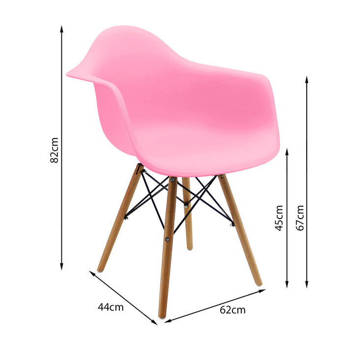 Kit por 2 Silla Eames Brazos Menta color rosado