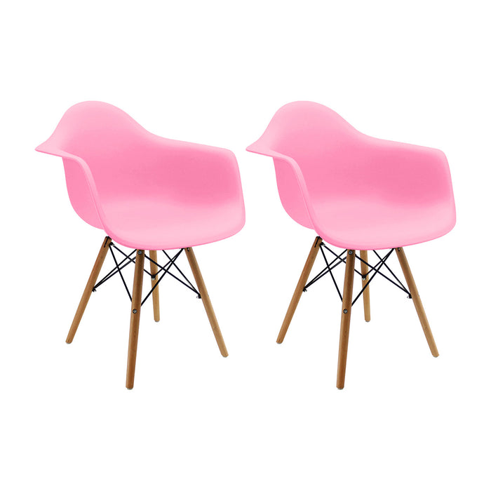 Kit por 2 Silla Eames Brazos Menta color rosado