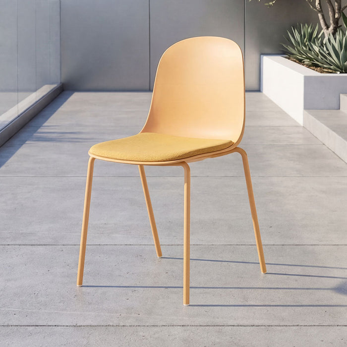 Silla con Cojín Aiara, Color Amarillo, Diseño Moderno