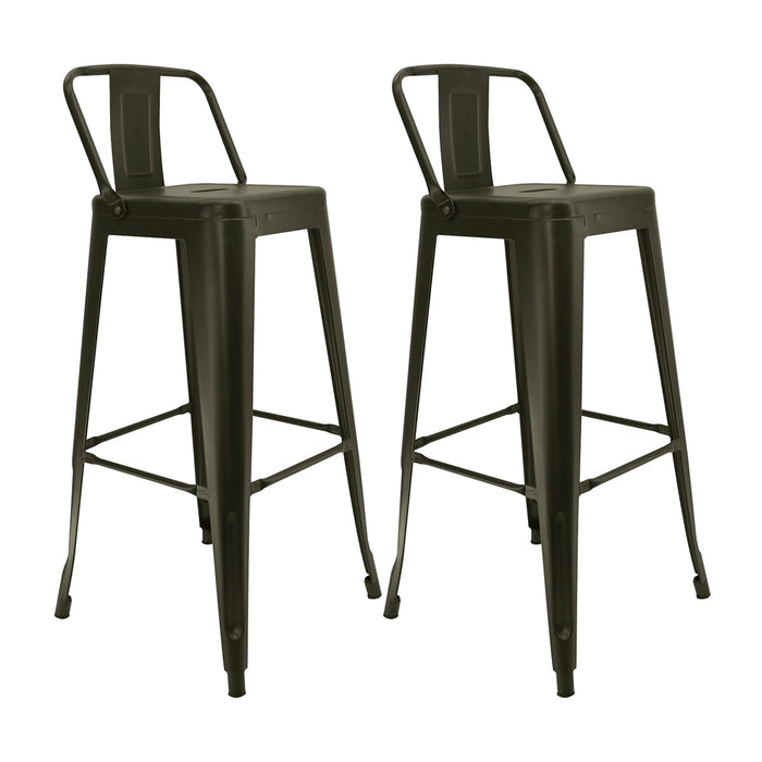 Kit por 2 sillas de barra titan tipo tolix con espalda color bronce