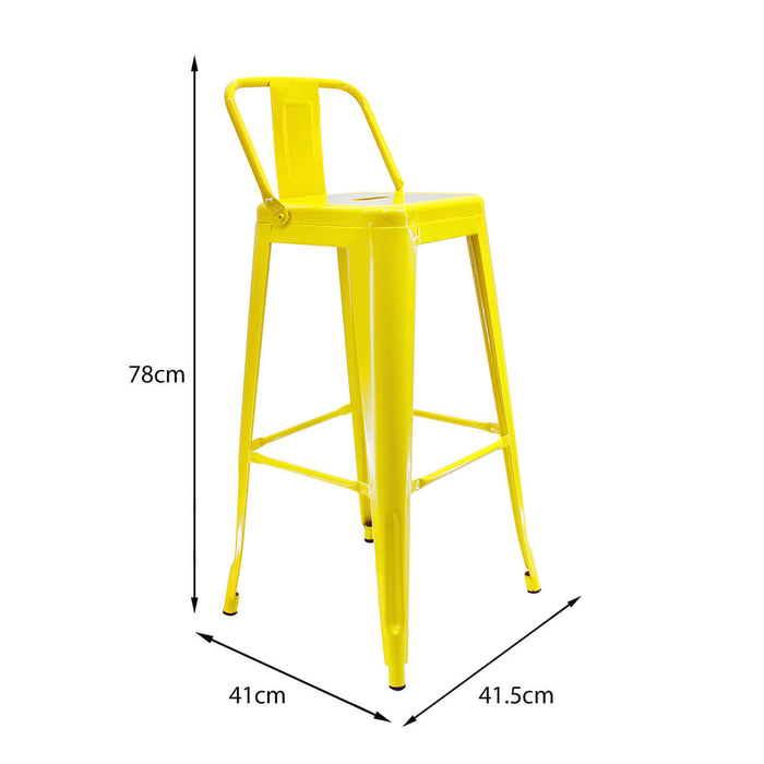 Silla de barra tipo tolix con espalda color amarillo