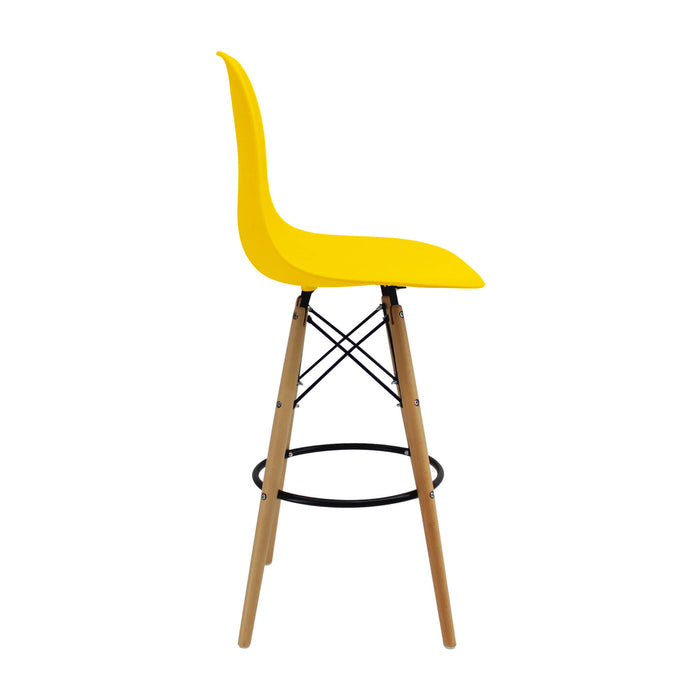 Silla de barra tipo Eames color amarillo