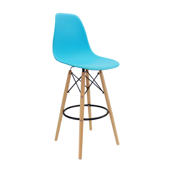 Silla de barra DKR tipo Eames color azul