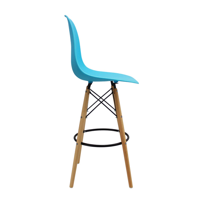 Silla de barra DKR tipo Eames color azul