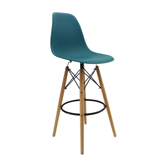 Silla de barra tipo Eames color azul petroleo