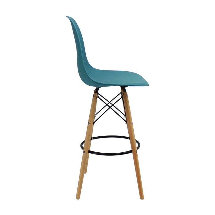 Silla de barra tipo Eames color azul petroleo