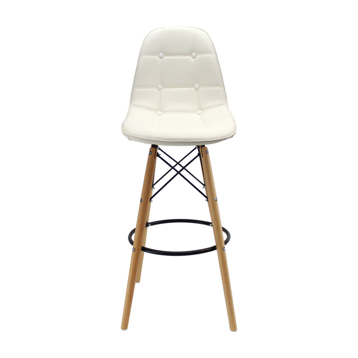 Silla de barra DKR botones color blanco