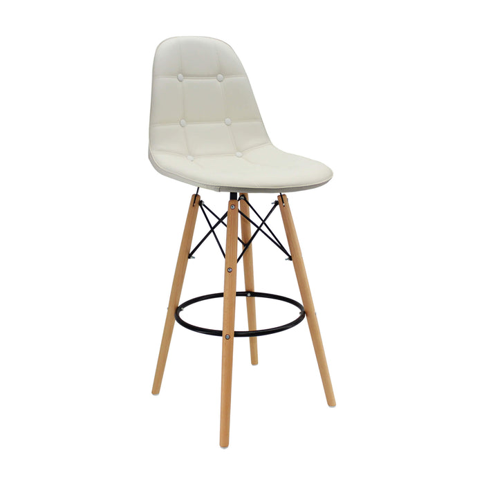 Silla de barra DKR botones color blanco