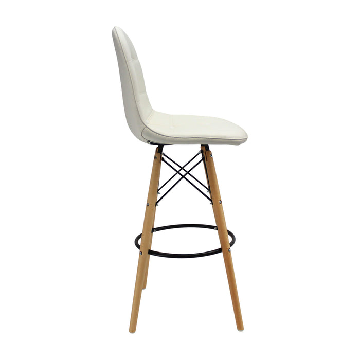 Silla de barra DKR botones color blanco