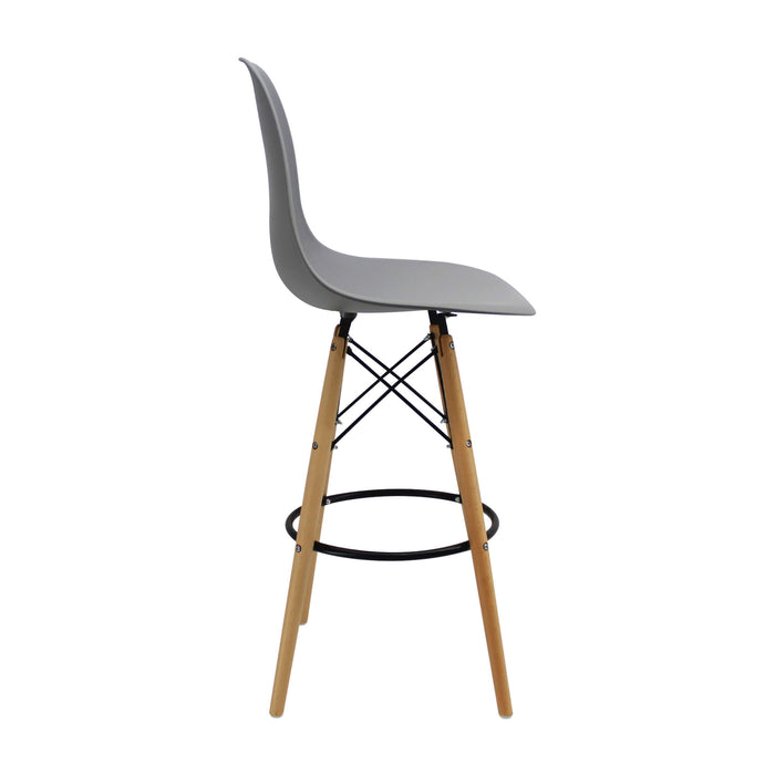 Silla de barra DKR tipo Eames color gris