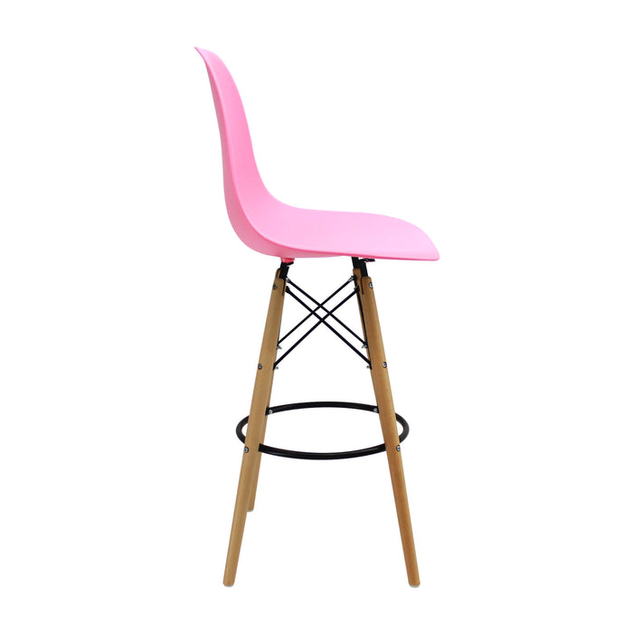 Silla de barra tipo Eames color rosado