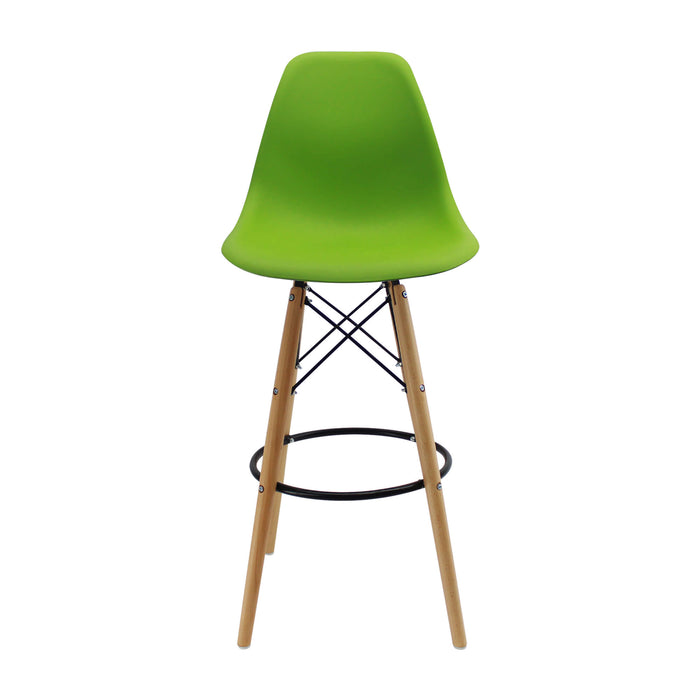 silla de barra tipo Eames color verde