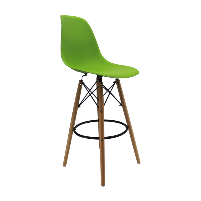 silla de barra tipo Eames color verde