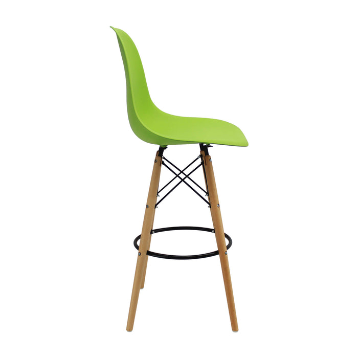 silla de barra tipo Eames color verde