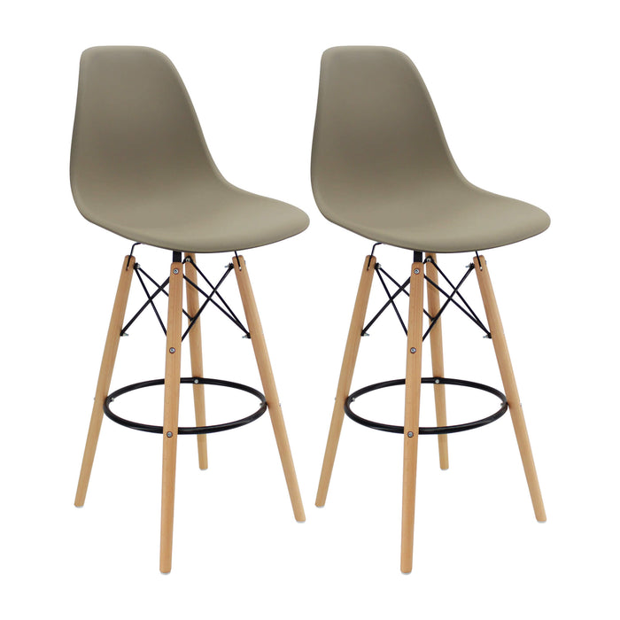 Kit por 2 sillas de barra DKR tipo Eames color beige