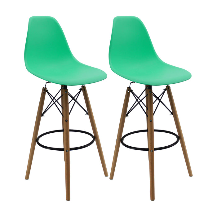 Kit por 2 sillas de barra DKR tipo Eames color verde menta