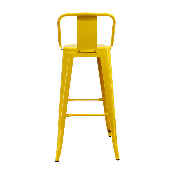 Silla de barra tipo tolix con espalda color amarillo