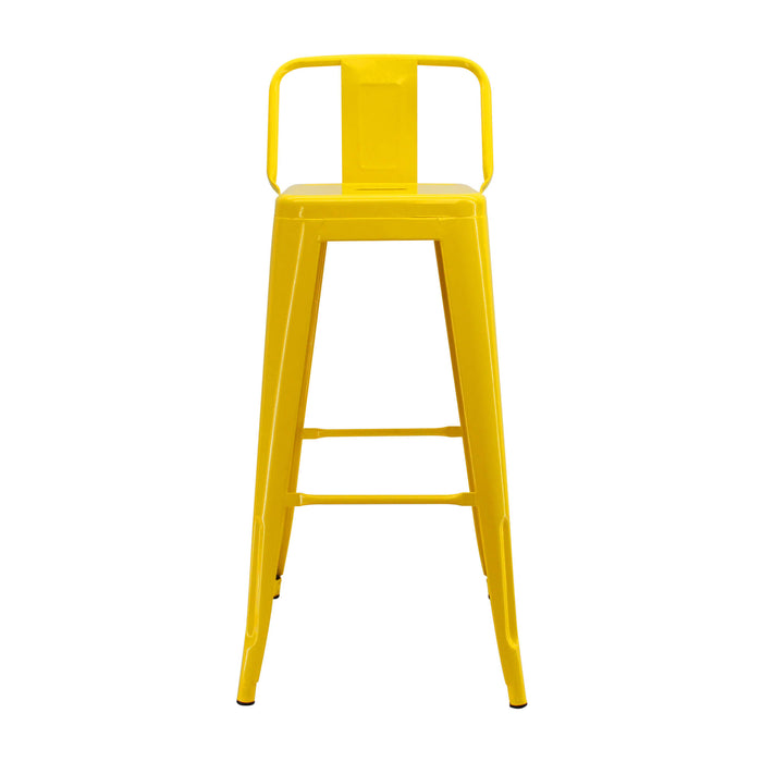 Silla de barra tipo tolix con espalda color amarillo