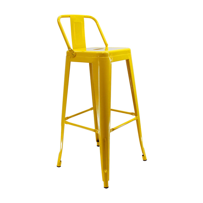 Silla de barra tipo tolix con espalda color amarillo