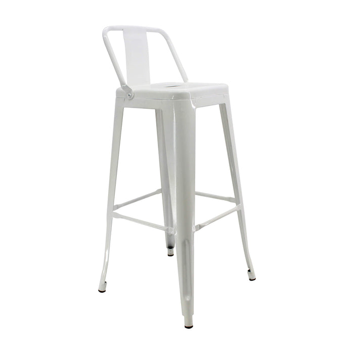 Silla de barra tipo tolix con espalda color blanco