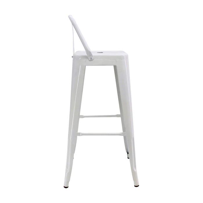 Silla de barra tipo tolix con espalda color blanco