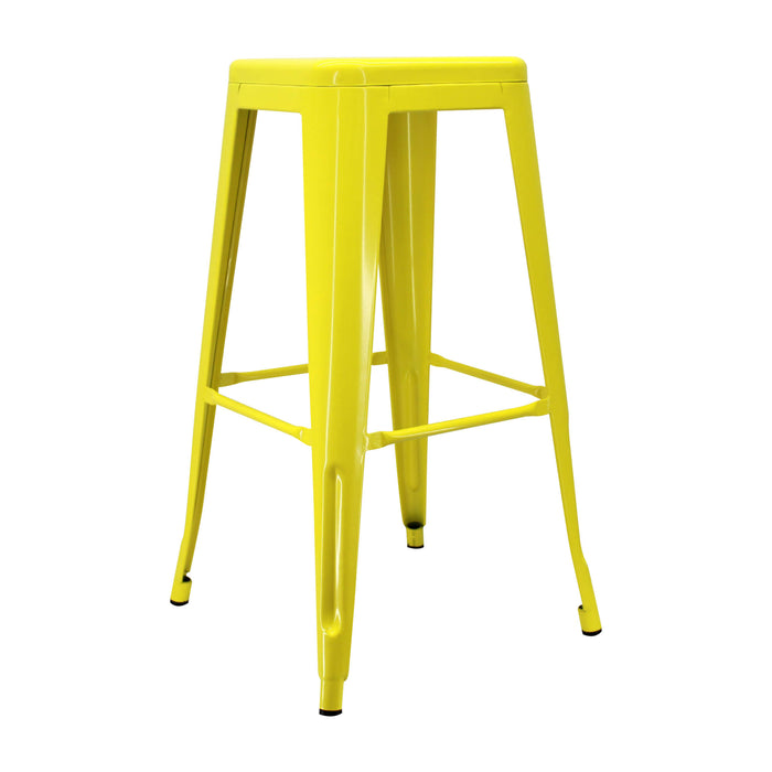 Silla de barra titan tipo tolix sin espaldar color amarillo