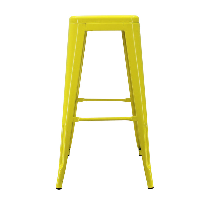 Silla de barra titan tipo tolix sin espaldar color amarillo