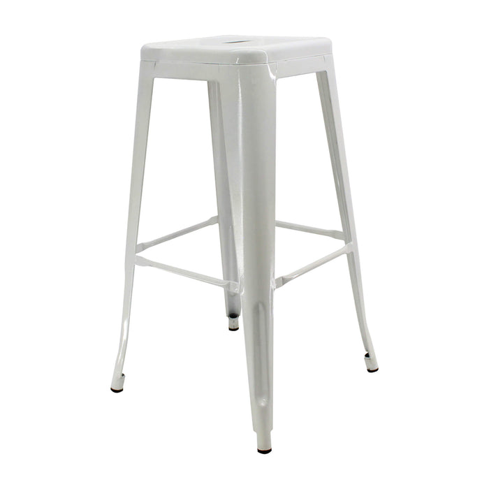 Silla de barra titan tip tolix sin espalda color blanco