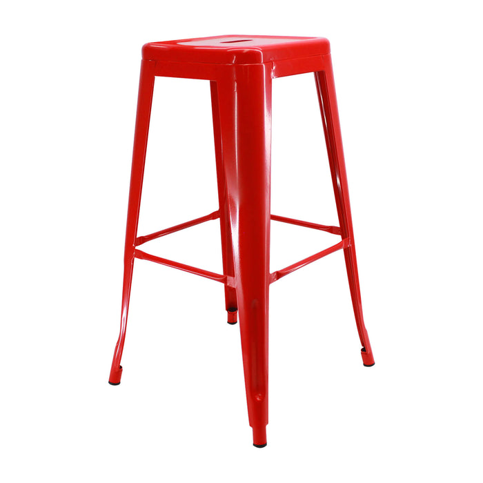 Silla de barra tipo tolix sin espalda color rojo