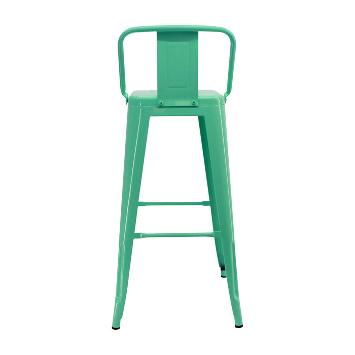 Silla de barra titan tipo tolix con espalda color verde menta