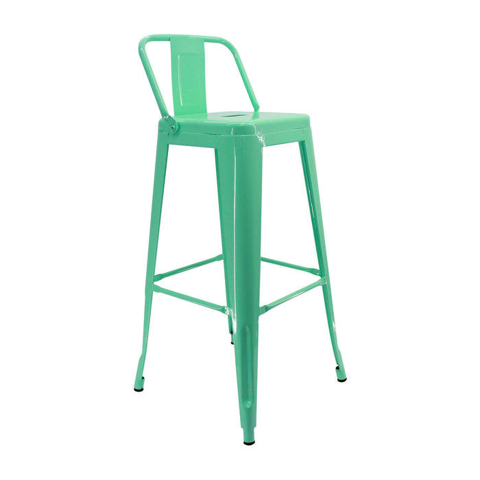 Silla de barra titan tipo tolix con espalda color verde menta