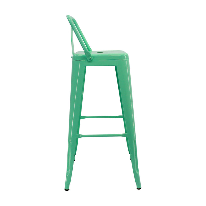 Silla de barra titan tipo tolix con espalda color verde menta