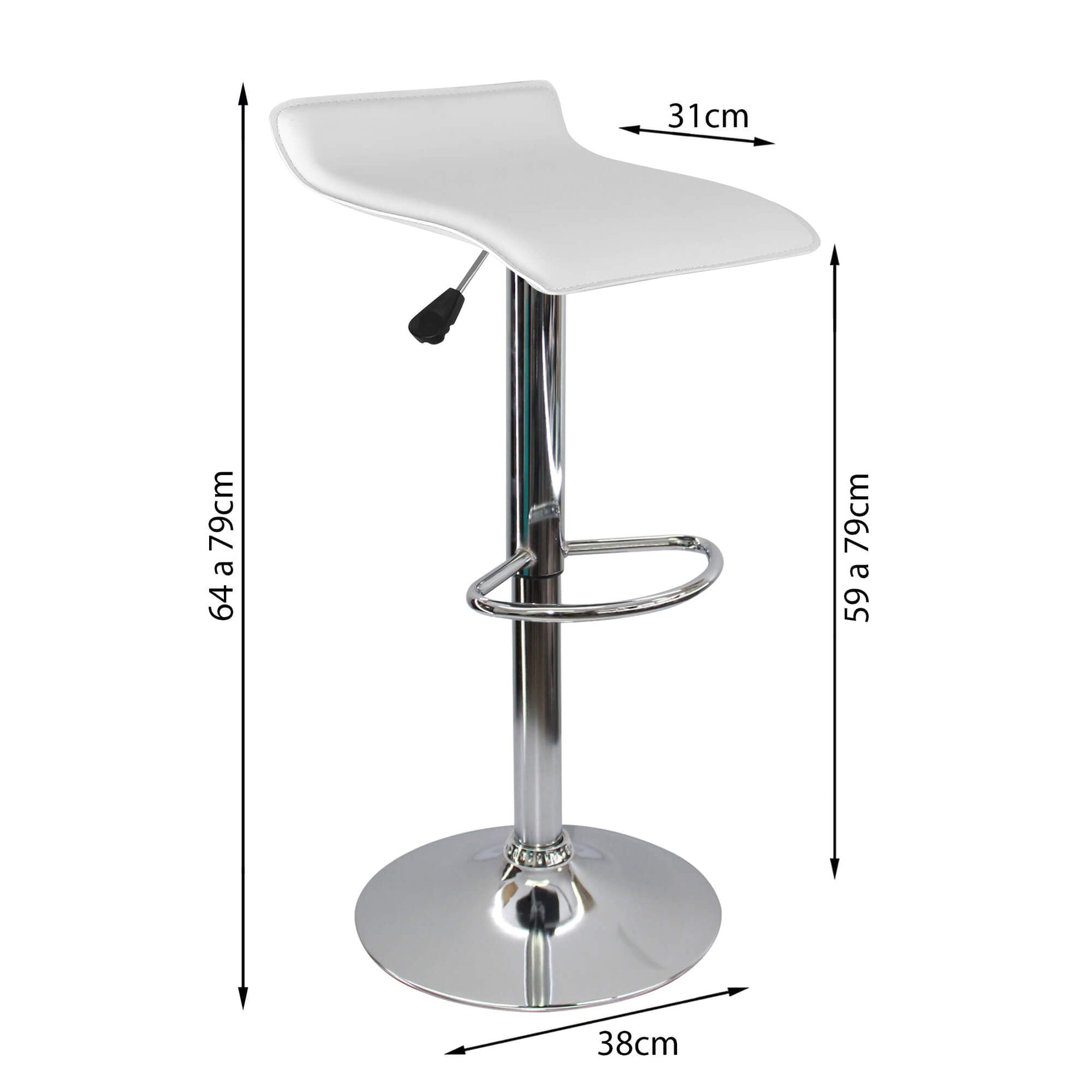 Silla de barra wave color blanco - Madecentro