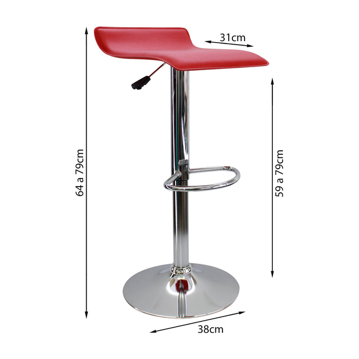 Silla de barra wave color rojo