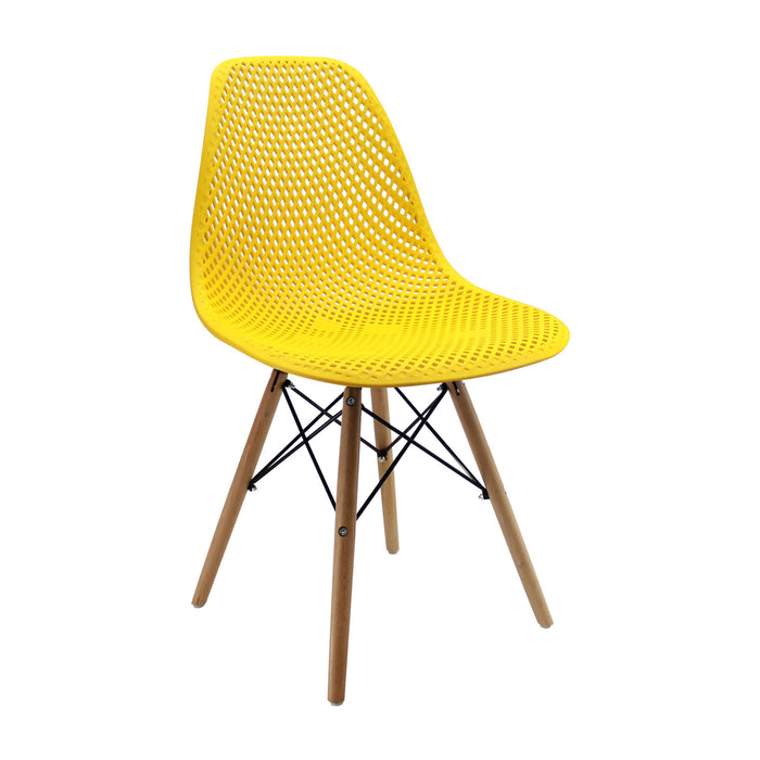 Silla  de comedor Eames color amarillo