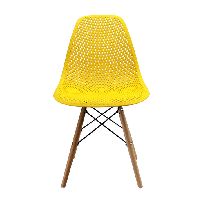 Silla  de comedor Eames color amarillo