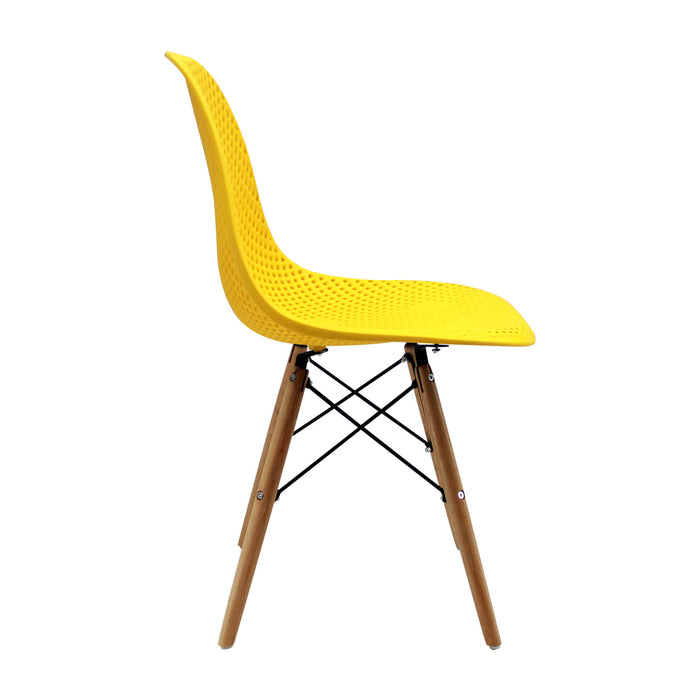 Silla  de comedor Eames color amarillo