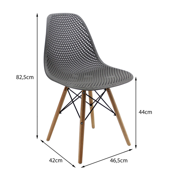 Silla de comedor colmeia tipo Eames color gris