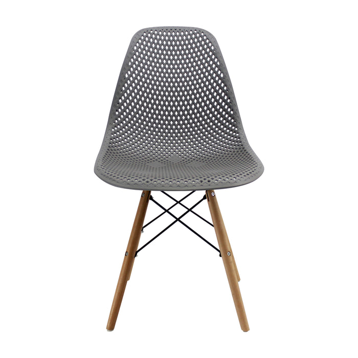 Silla de comedor colmeia tipo Eames color gris