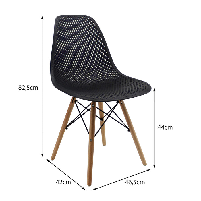 Kit por 4 sillas de comedor tipo Eames color negro