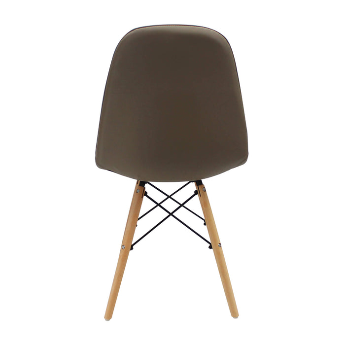 Silla de comedor DKR botones tipo Eames color beige