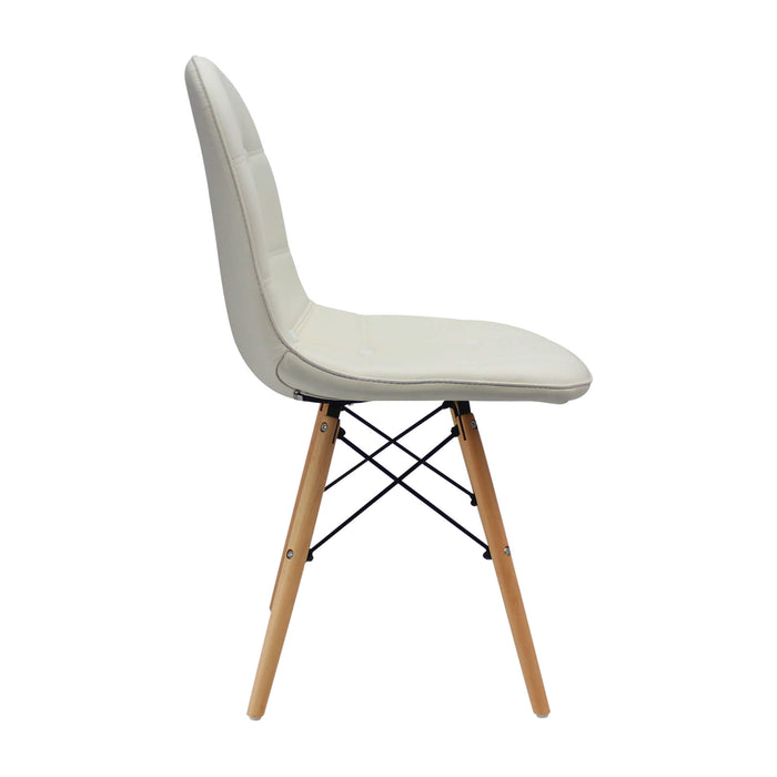 Silla de comedor DKR botones tipo Eames color blanco