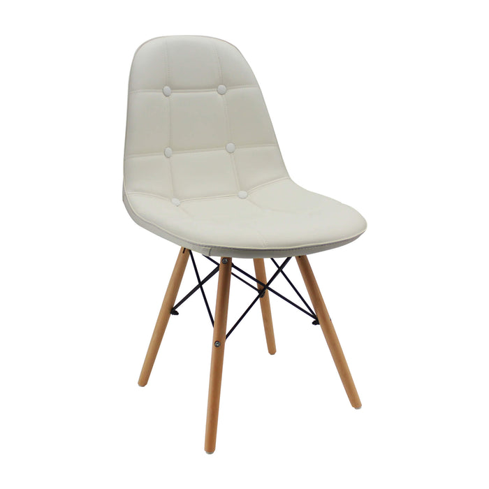 Silla de comedor DKR botones tipo Eames color blanco