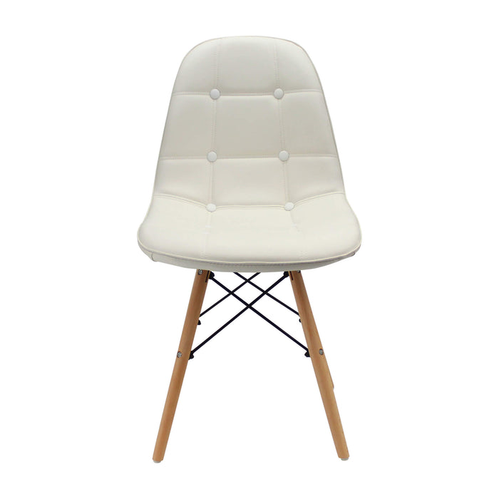 Silla de comedor DKR botones tipo Eames color blanco