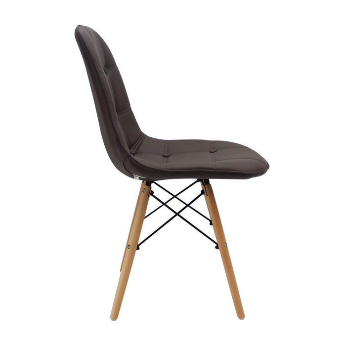 Silla de comedor  DKR botones tipo Eames color café